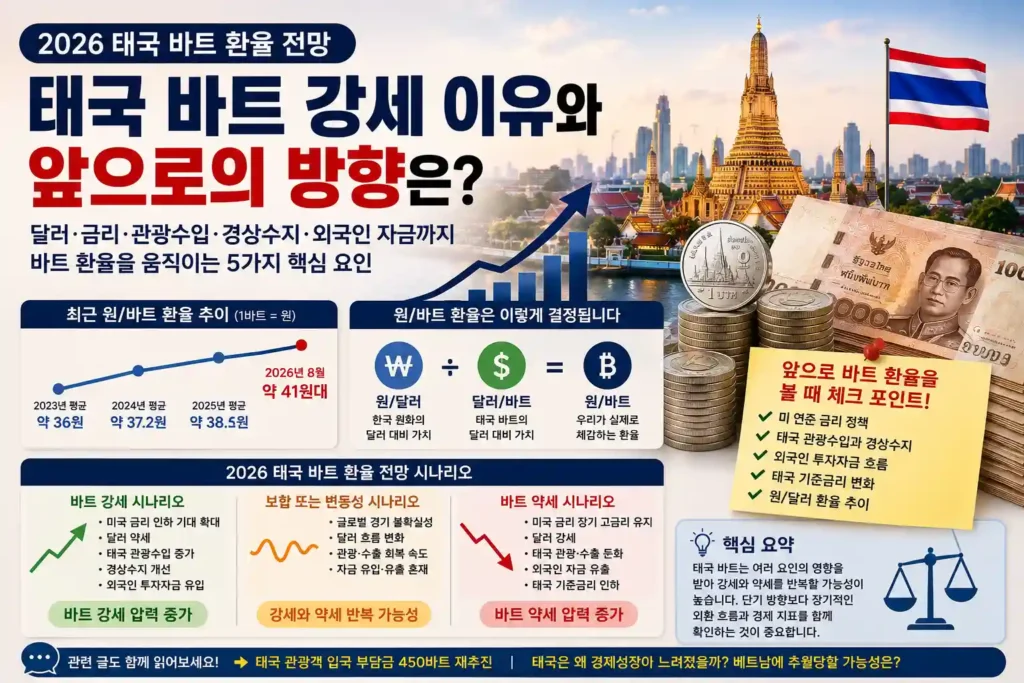 태국 바트 강세 이유는? 2026년 바트 환율과 향후 전망 태국 바트 강세 이유는? 2026년 바트 환율과 향후 전망