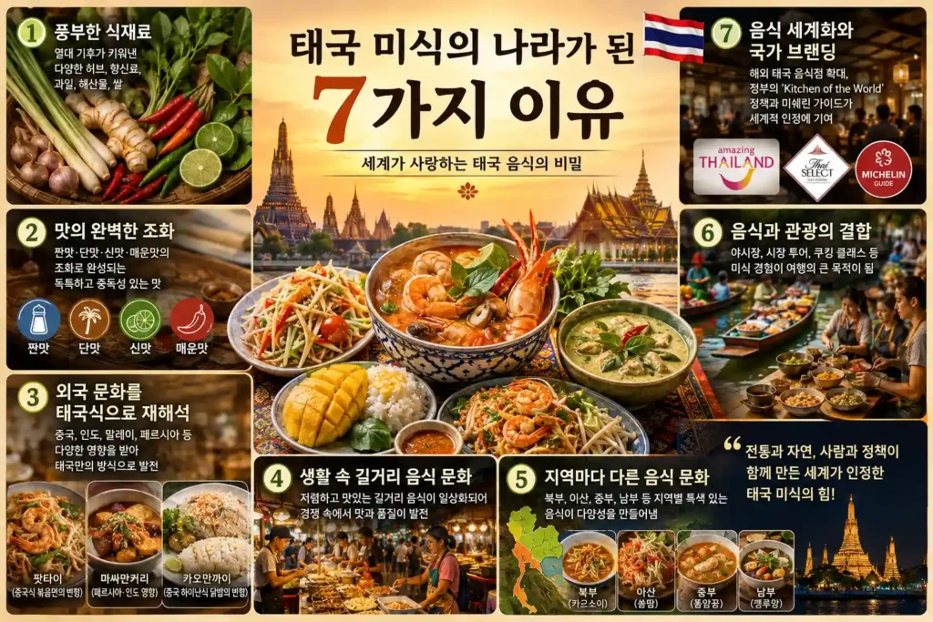 태국 미식의 나라가 된 7가지 이유