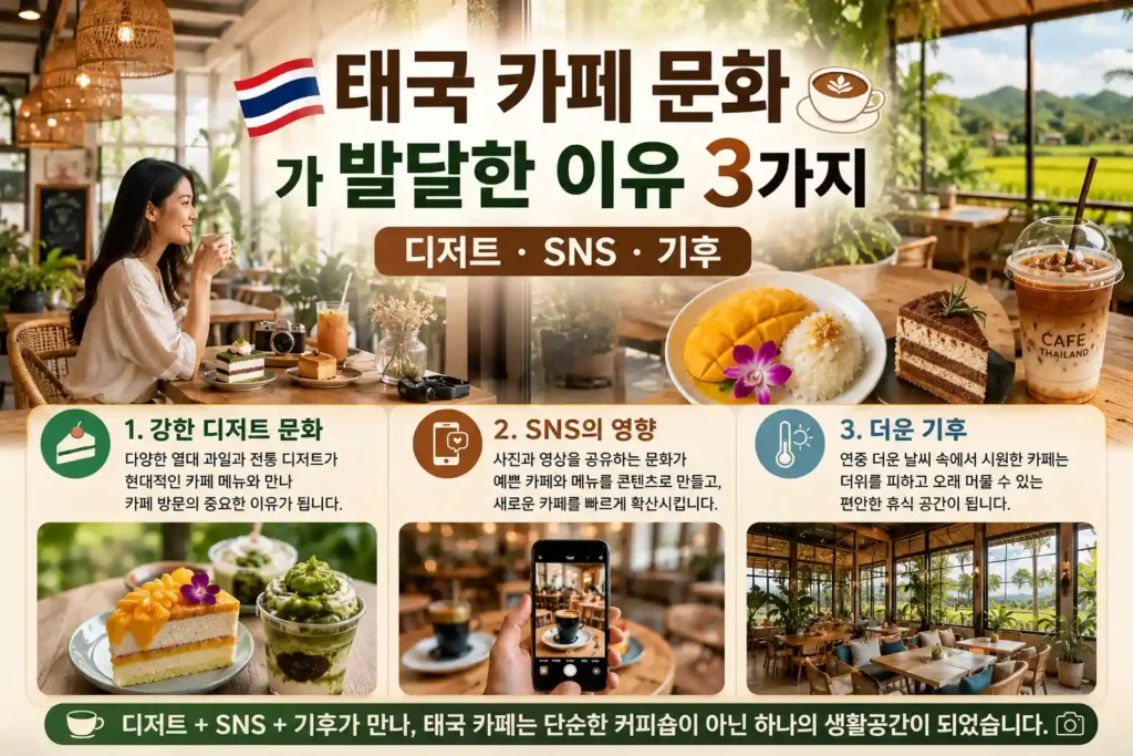 태국 카페 문화가 강한 이유 3가지 : 디저트·SNS·기후의 합작 태국 카페 문화가 강한 이유 3가지 : 디저트·SNS·기후의 합작