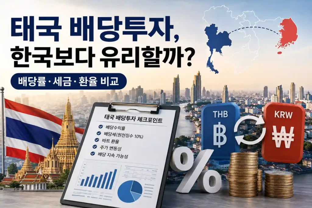 태국 배당투자, 한국보다 유리할까? 배당률·세금·환율 비교 태국 배당투자, 한국보다 유리할까? 배당률·세금·환율 비교