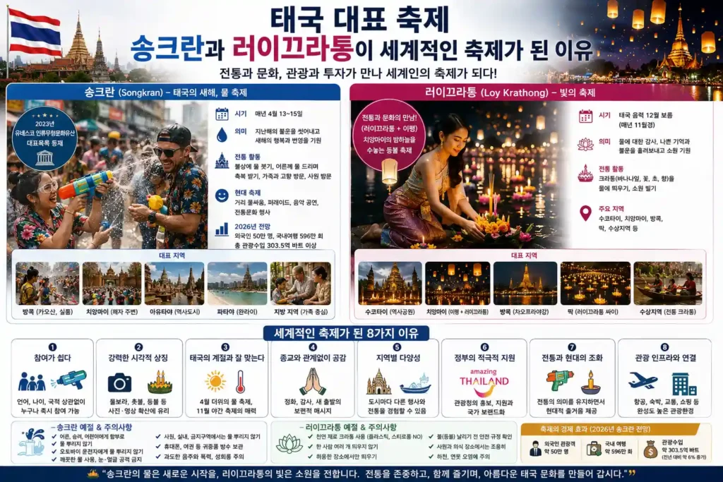 태국 대표 축제: 송크란과 러이끄라통이 세계인의 축제가 된 이유 태국 대표 축제: 송크란과 러이끄라통이 세계인의 축제가 된 이유