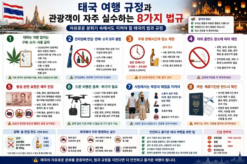 태국 여행 규정: 자유로운 분위기 속 관광객이 자주 실수하는 8가지 태국 여행 규정: 자유로운 분위기 속 관광객이 자주 실수하는 8가지