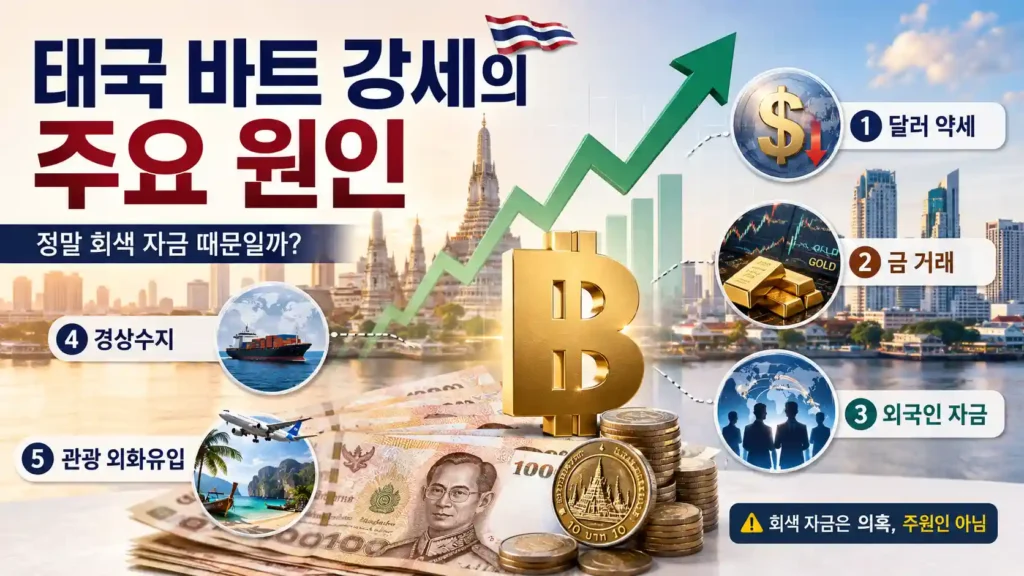 태국 바트 강세 원인 6가지|정말 회색 자금 때문일까? 태국 바트 강세 원인 6가지|정말 회색 자금 때문일까?