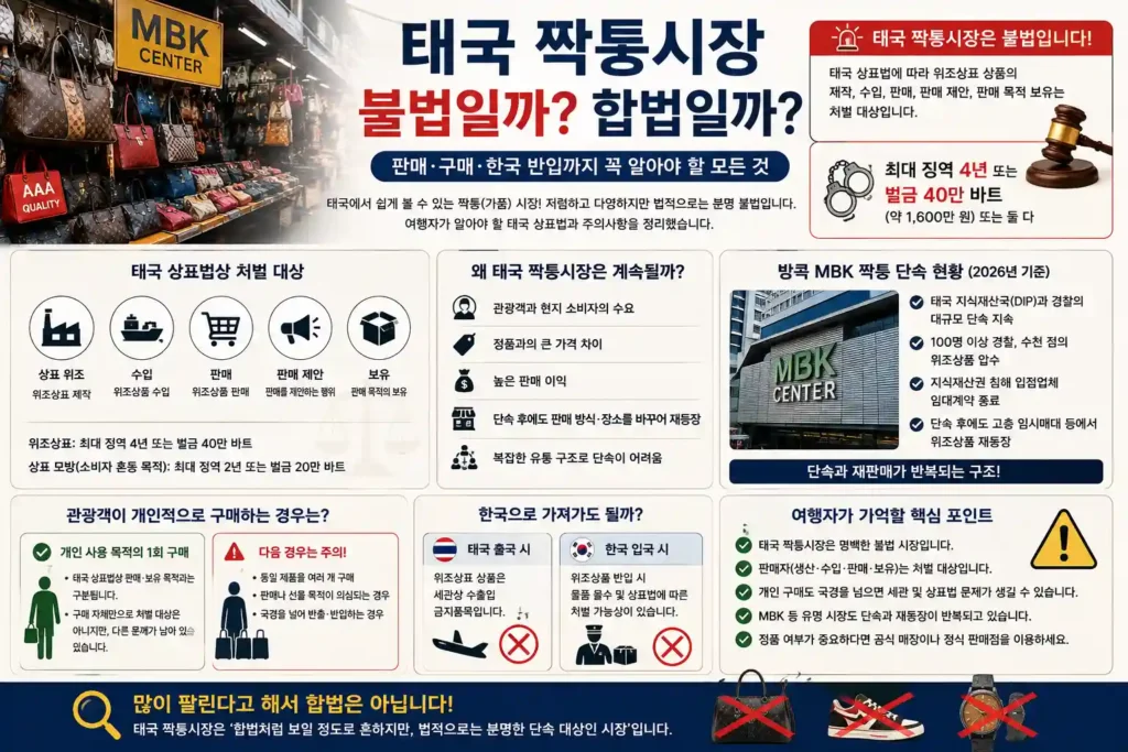 태국 짝퉁시장 불법일까? 판매·구매·한국 반입까지 총정리 태국 짝퉁시장 불법일까? 판매·구매·한국 반입까지 총정리
