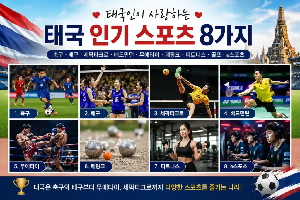 태국 인기 스포츠 8가지|태국인이 가장 좋아하는 스포츠는? 태국 인기 스포츠 8가지|태국인이 가장 좋아하는 스포츠는?