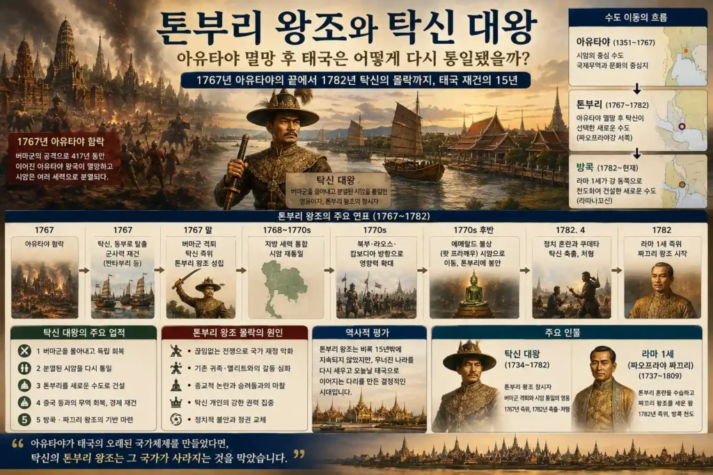 톤부리 왕조와 탁신 대왕|아유타야 멸망 후 태국은 어떻게 다시 통일됐을까? 톤부리 왕조와 탁신 대왕|아유타야 멸망 후 태국은 어떻게 다시 통일됐을까?