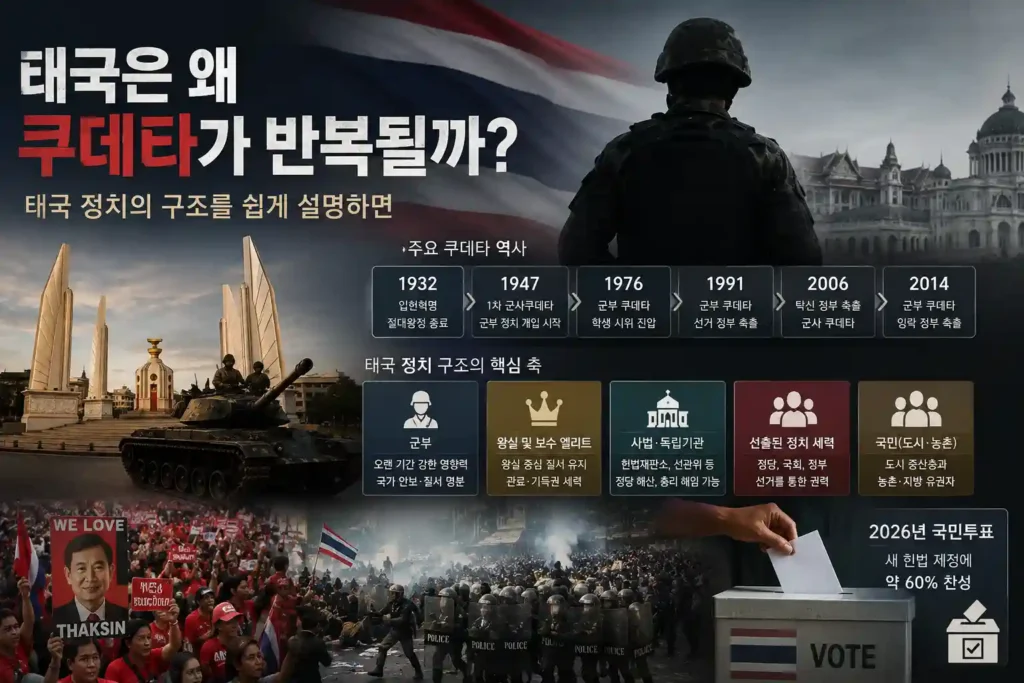 태국 쿠데타는 왜 반복될까? 태국 정치의 구조를 쉽게 설명하면 태국 쿠데타는 왜 반복될까? 태국 정치의 구조를 쉽게 설명하면