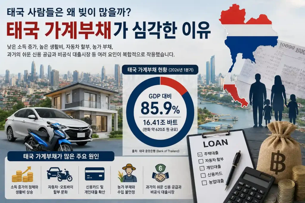 태국 사람들은 왜 빚이 많을까? 태국 가계부채가 심각한 이유 태국 사람들은 왜 빚이 많을까? 태국 가계부채가 심각한 이유