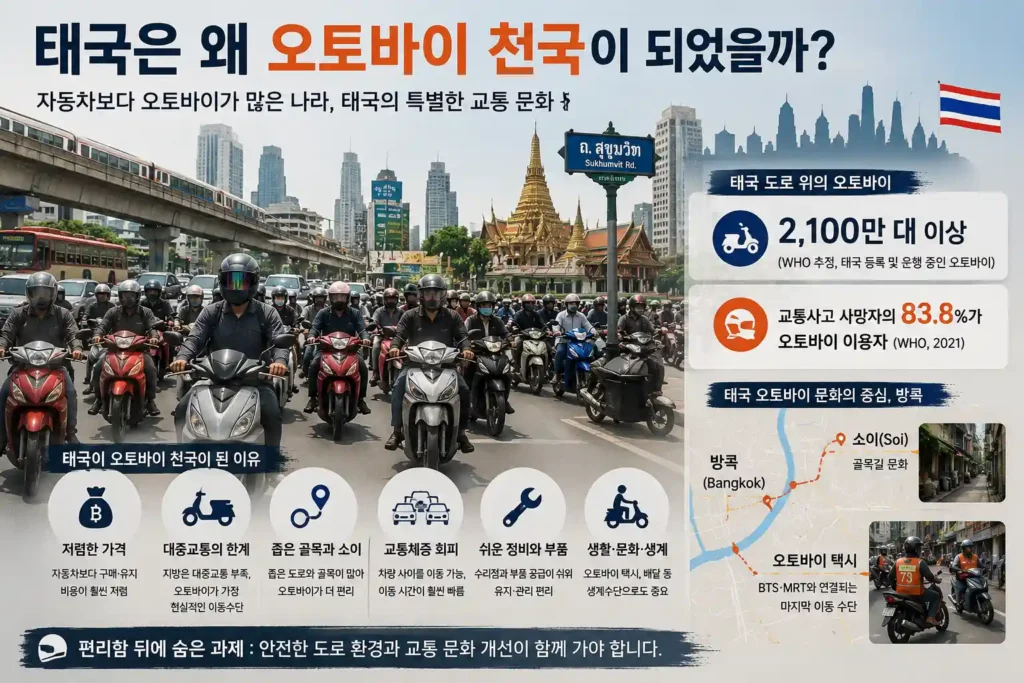 태국은 왜 오토바이 천국이 되었을까? 자동차보다 오토바이가 많은 이유 태국은 왜 오토바이 천국이 되었을까? 자동차보다 오토바이가 많은 이유