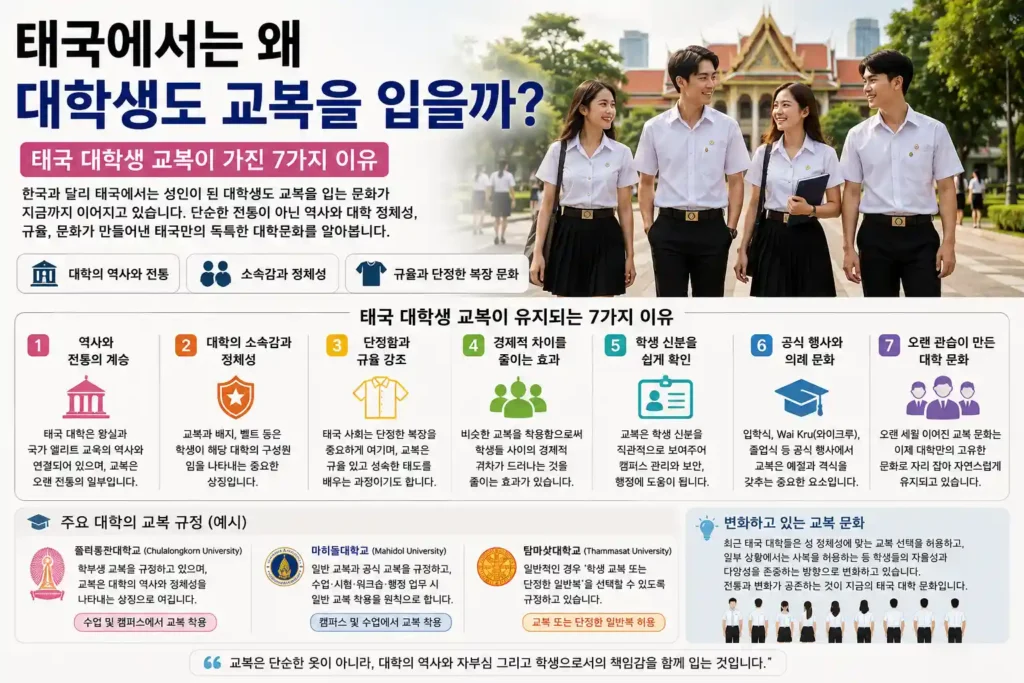 태국에서는 왜 대학생도 교복을 입을까? 한국과 다른 대학문화 태국에서는 왜 대학생도 교복을 입을까? 한국과 다른 대학문화